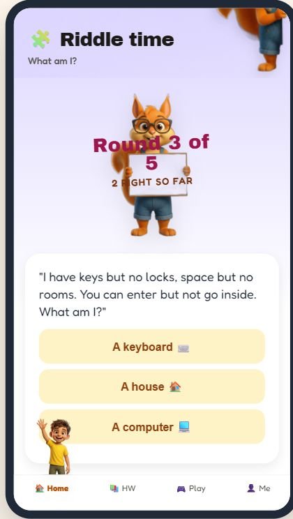 Kids' app, riddle game.